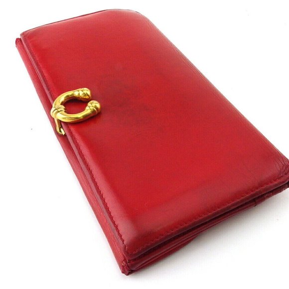 GUCCI Long Wallet Horse Shoe Leather Authentic USED - Picture 4 of 11